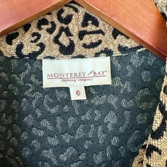Women's Monterey Bay Leopard Print Jacket Blazer Suit Size 6 Brown VTG - Picture 2 of 15